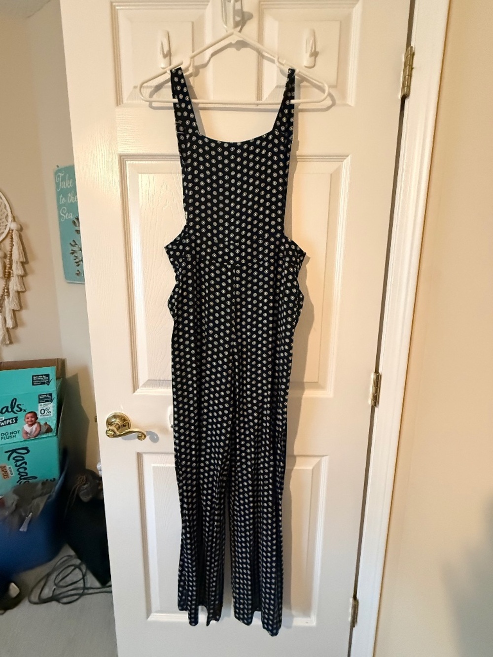 Black and white flower jumpsuit
